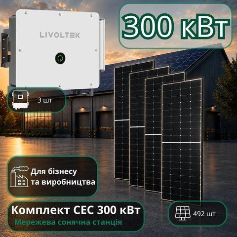 Сонячна електростанція 300кВт для бізнесу Livoltek 300кВт_Livoltek фото